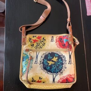 Fossil Key per crossbody bag with tree pattern